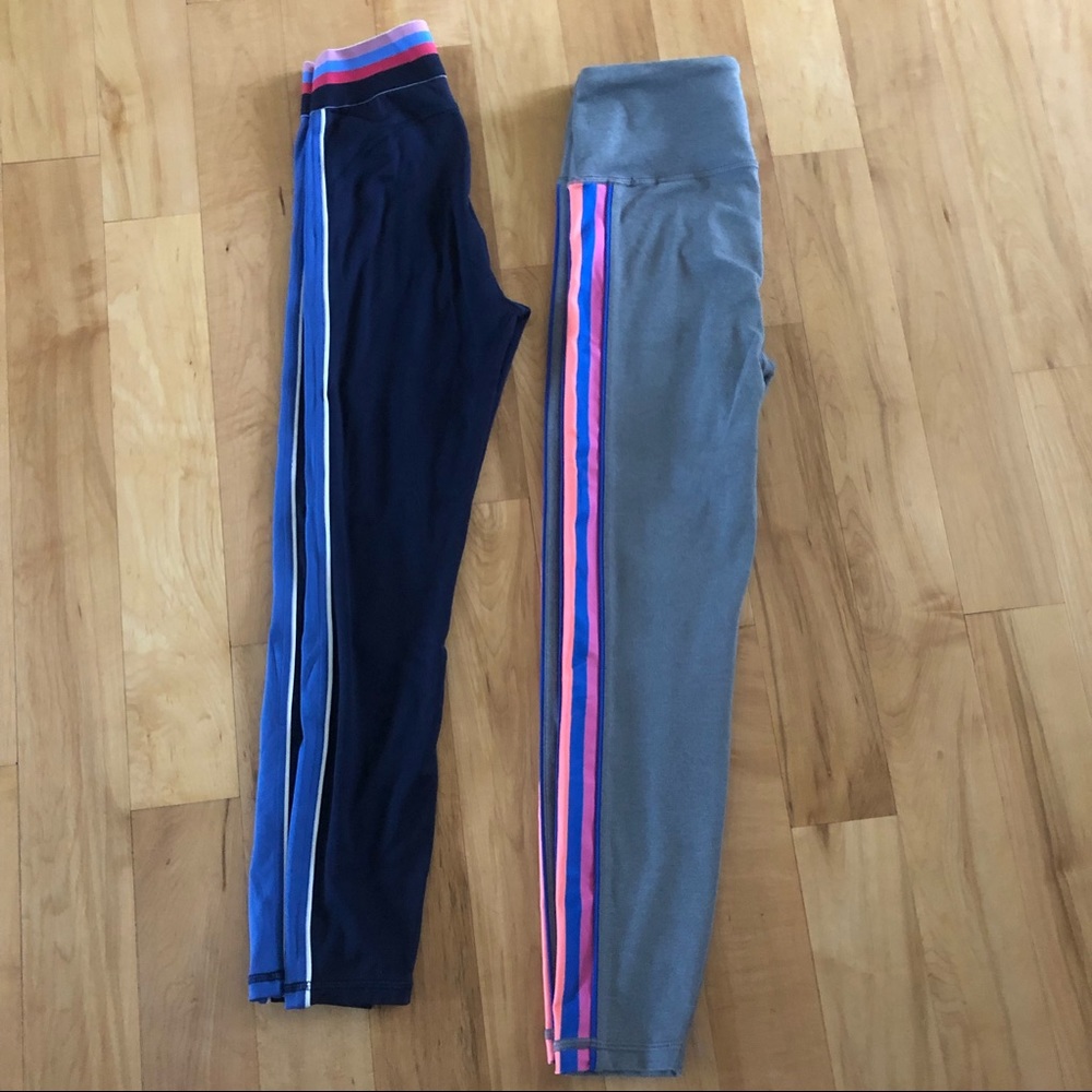 2 GapFit High Rise Blackout Side-Stripe 7/8 Leggings - XS